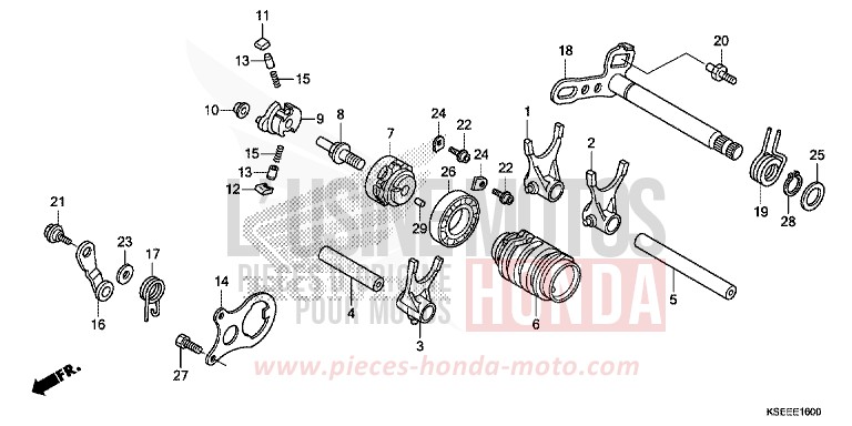 GEARSHIFT DRUM for CRF150R "Big wheels" EXTREME RED (R292) from 2013